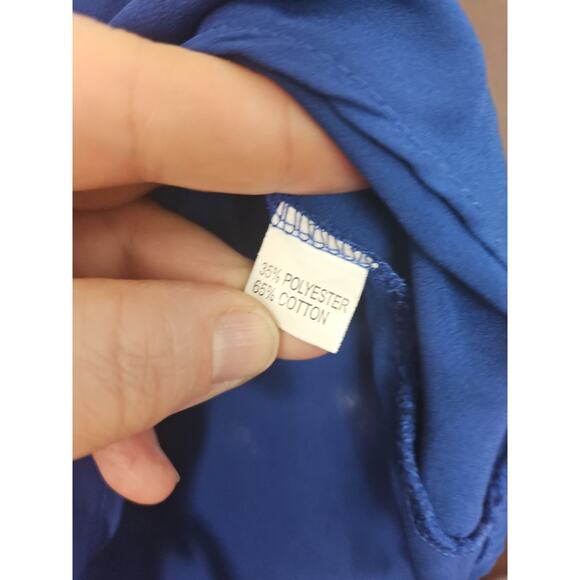 Roshop Blue Women's Top Blouse Tie Front Flared Sleeve Size Large - Picture 3 of 6